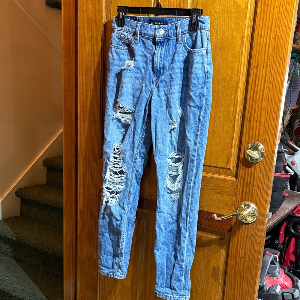 Aeropostale Distressed Light Blue Boyfriend Jeans